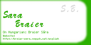 sara braier business card