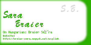 sara braier business card